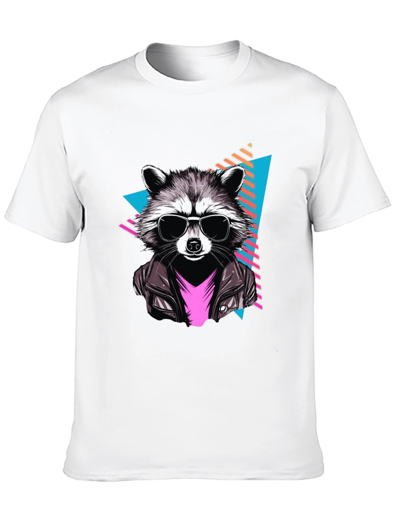 Cool Raccoon Graphic Tee - Black