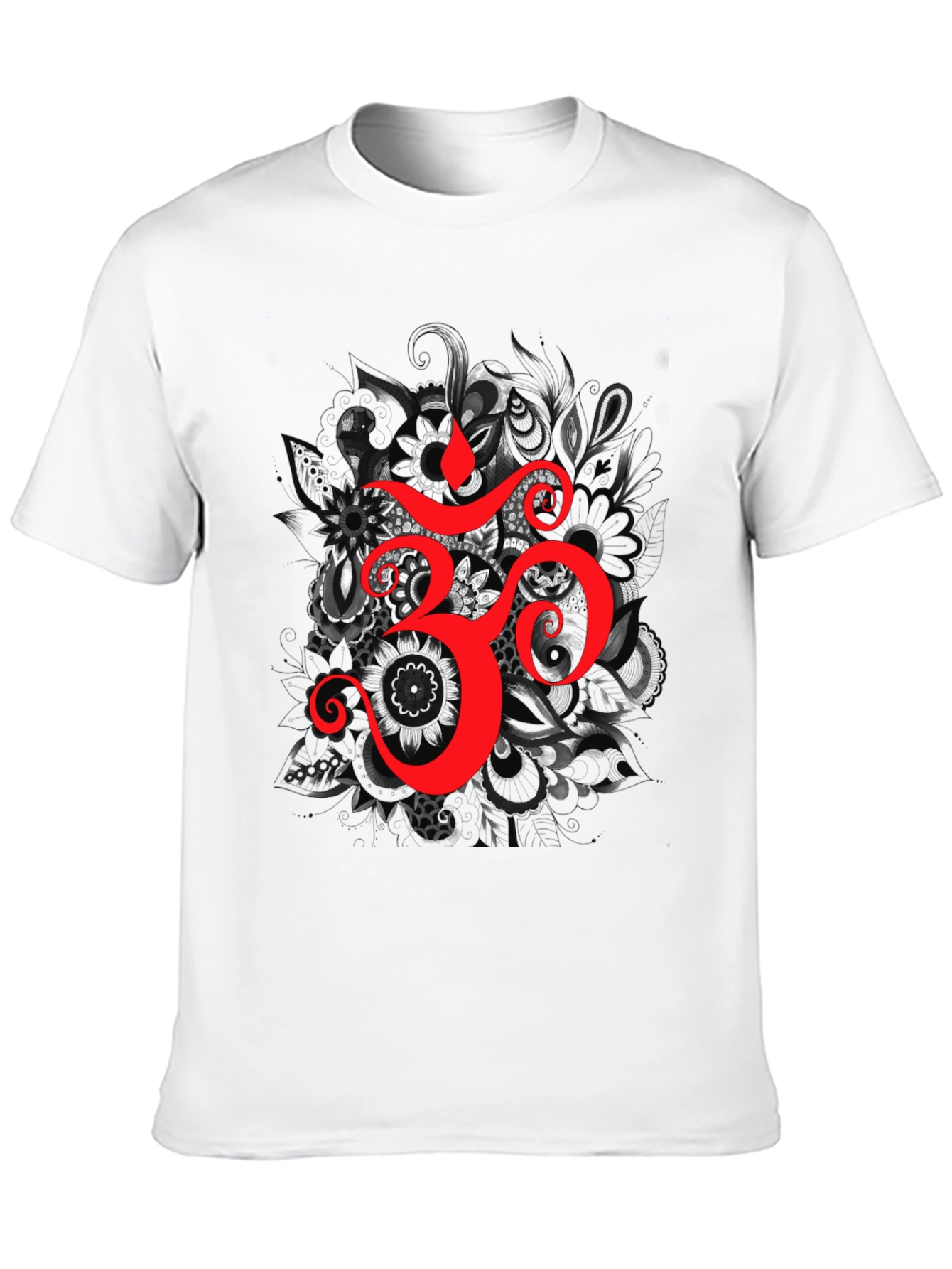 Om Symbol Graphic T-Shirt - Spiritual Design Black Tee