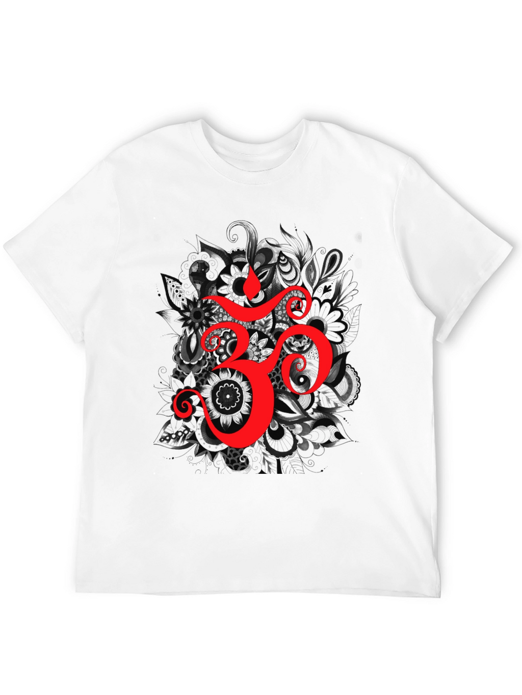 Om Symbol Graphic T-Shirt - Spiritual Design Black Tee