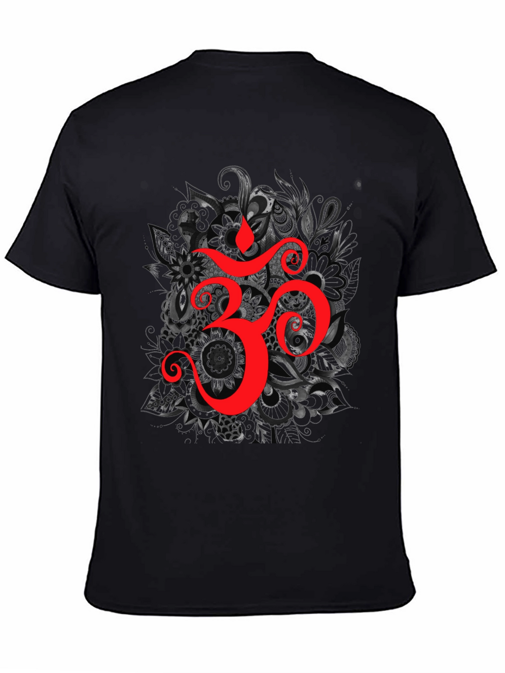 Om Symbol Graphic T-Shirt - Spiritual Design Black Tee