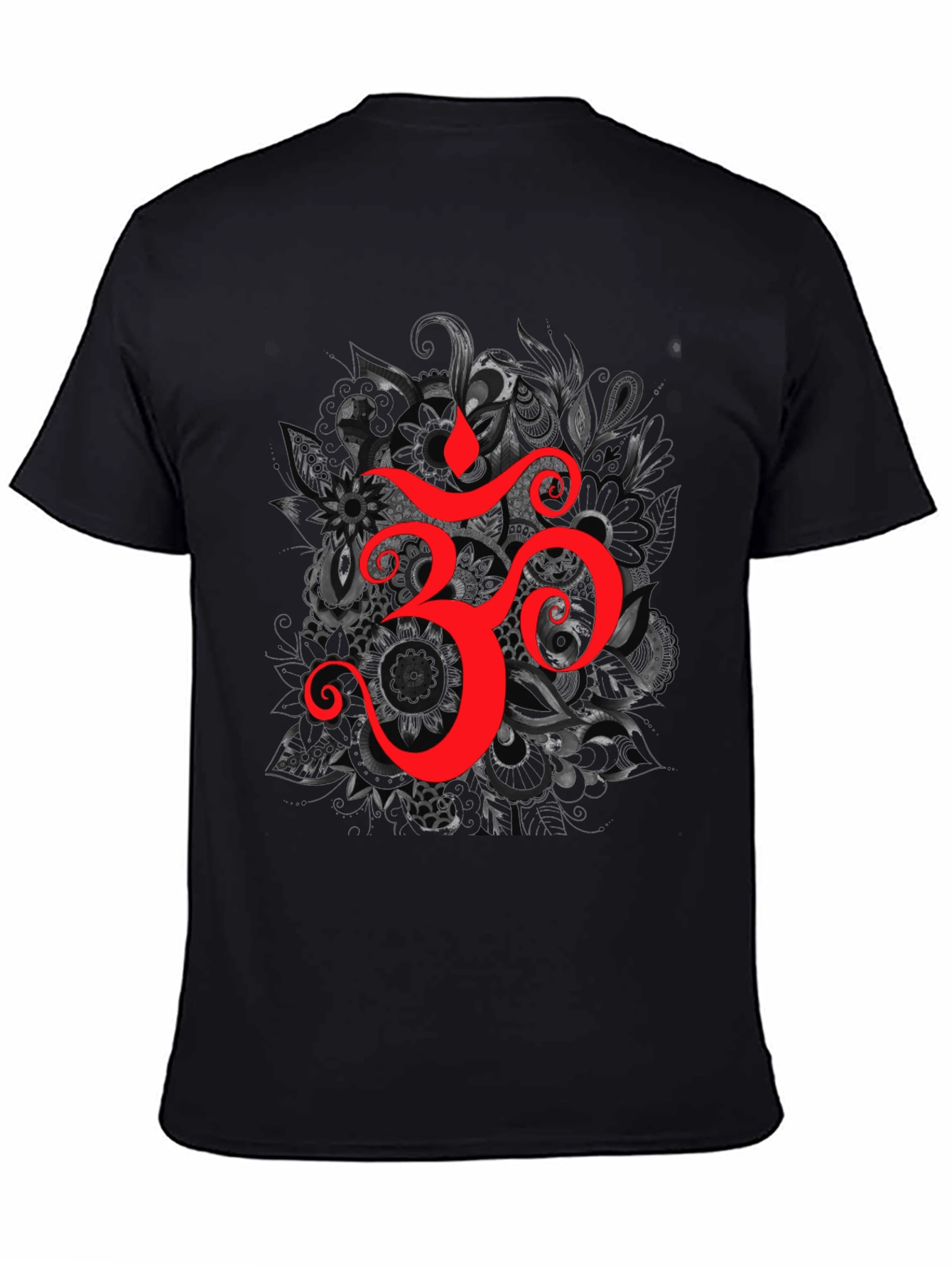 Om Symbol Graphic T-Shirt - Spiritual Design Black Tee