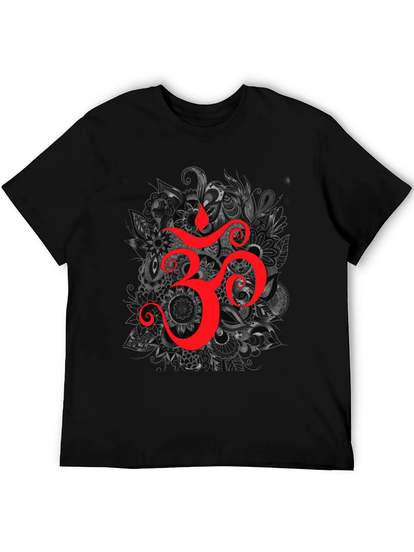 Om Symbol Graphic T-Shirt - Spiritual Design Black Tee