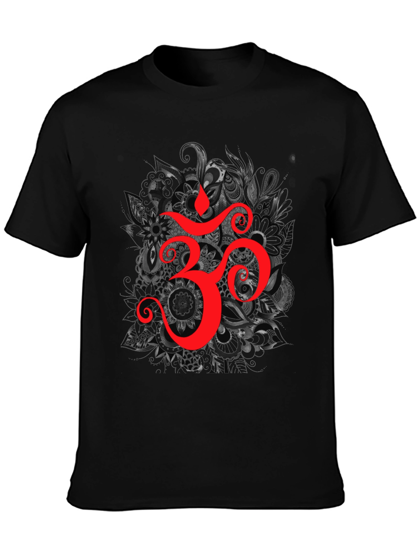 Om Symbol Graphic T-Shirt - Spiritual Design Black Tee