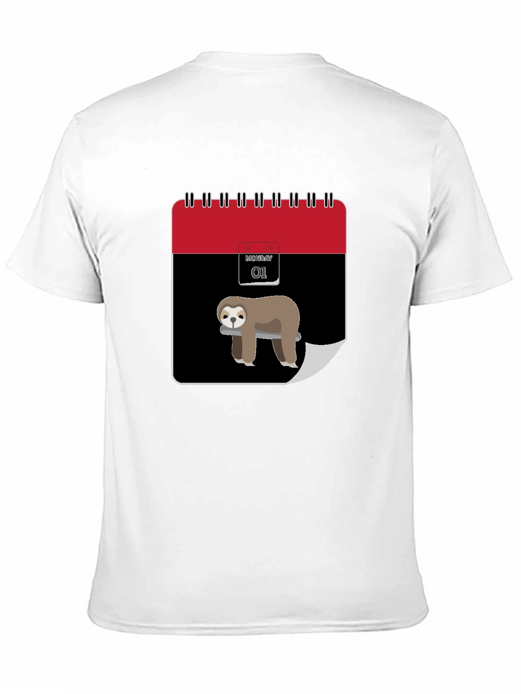 Funny Sloth Monday Calendar Graphic Tee - Black
