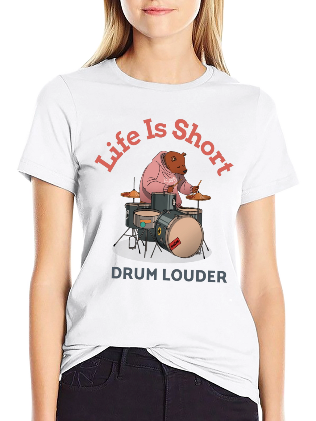 Life is Short Drum Louder Graphic Tee