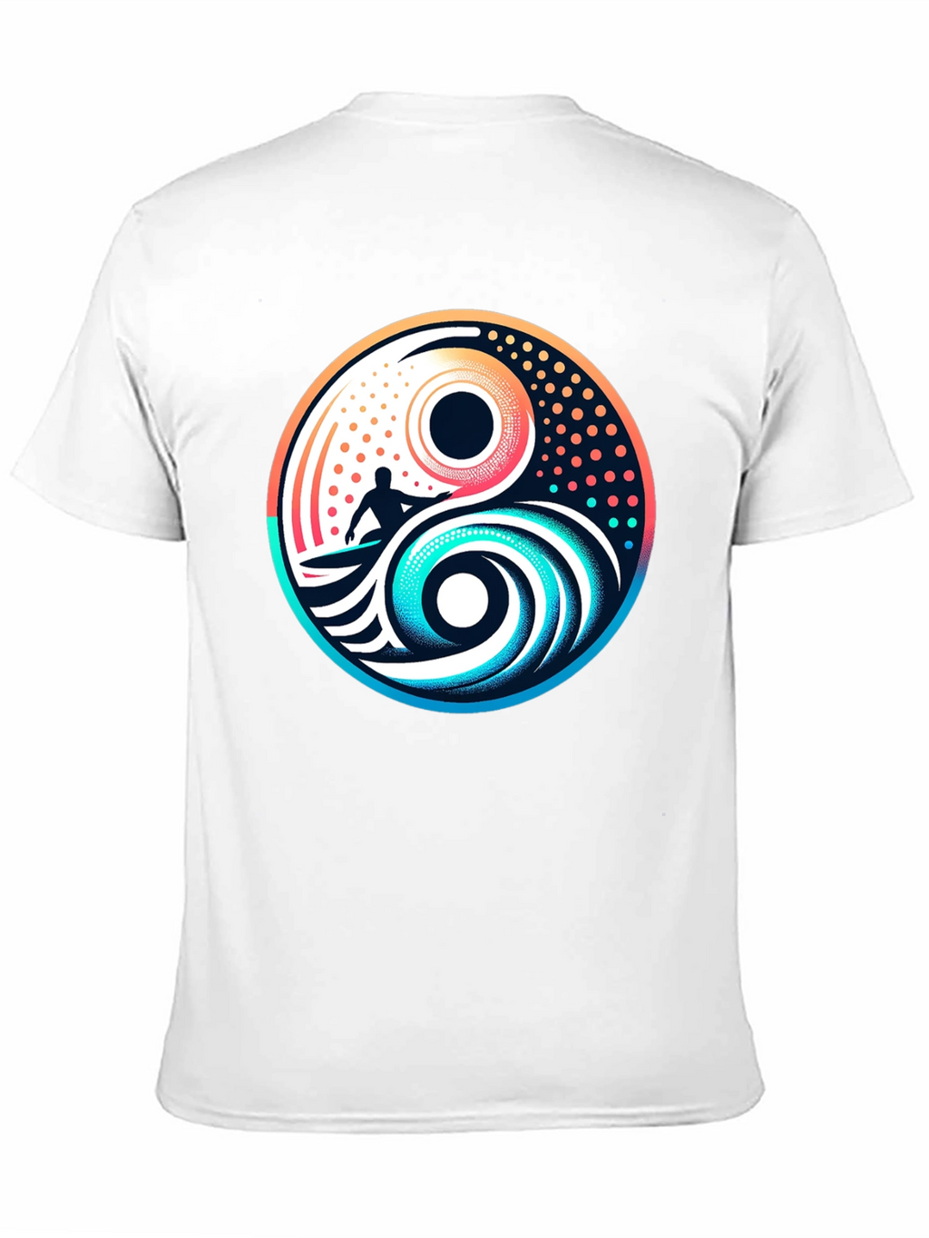 Yin Yang Surfer Graphic Tee - Stylish Black T-Shirt