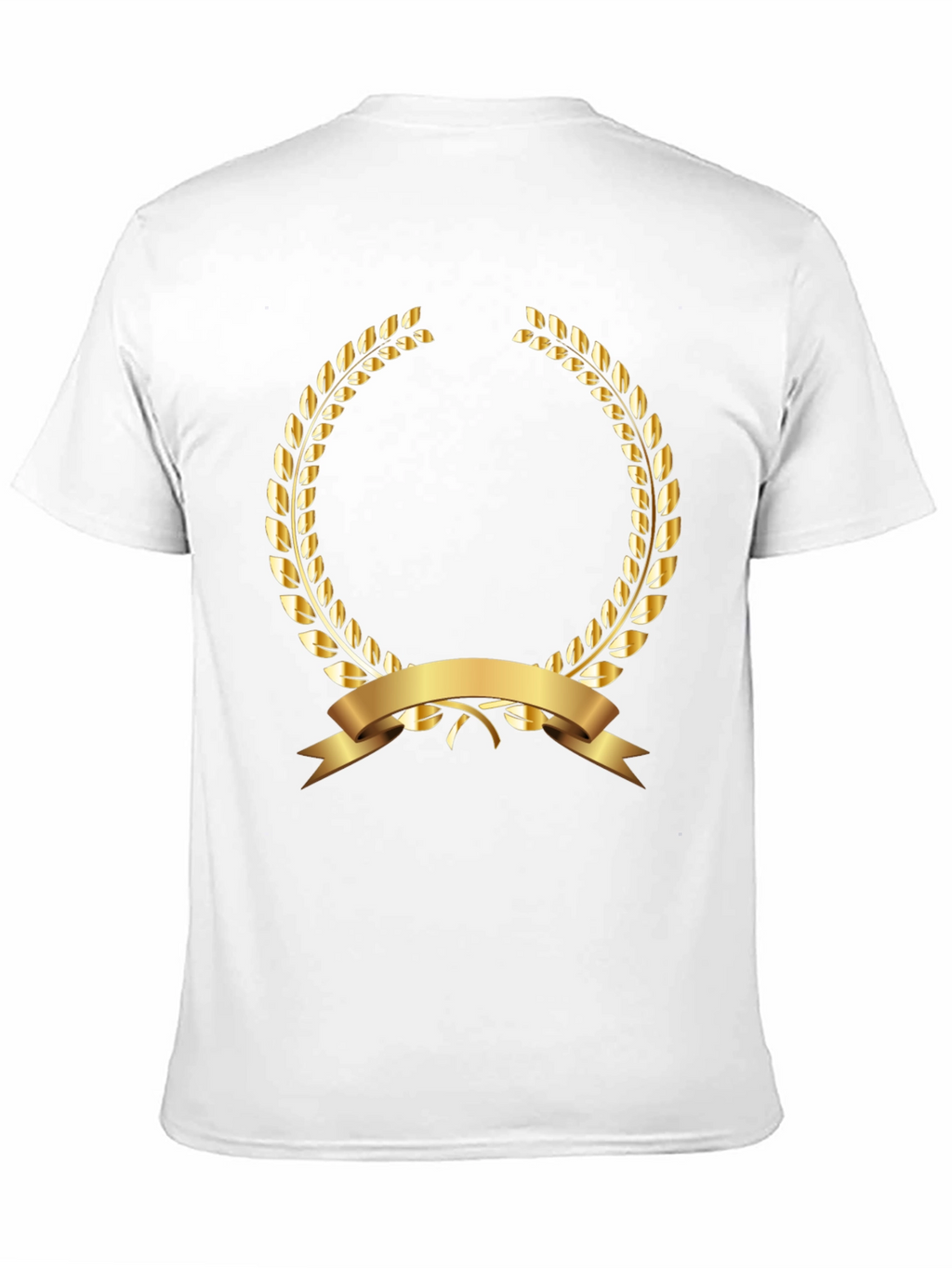 Elegant Black T-Shirt with Gold Laurel Wreath Design