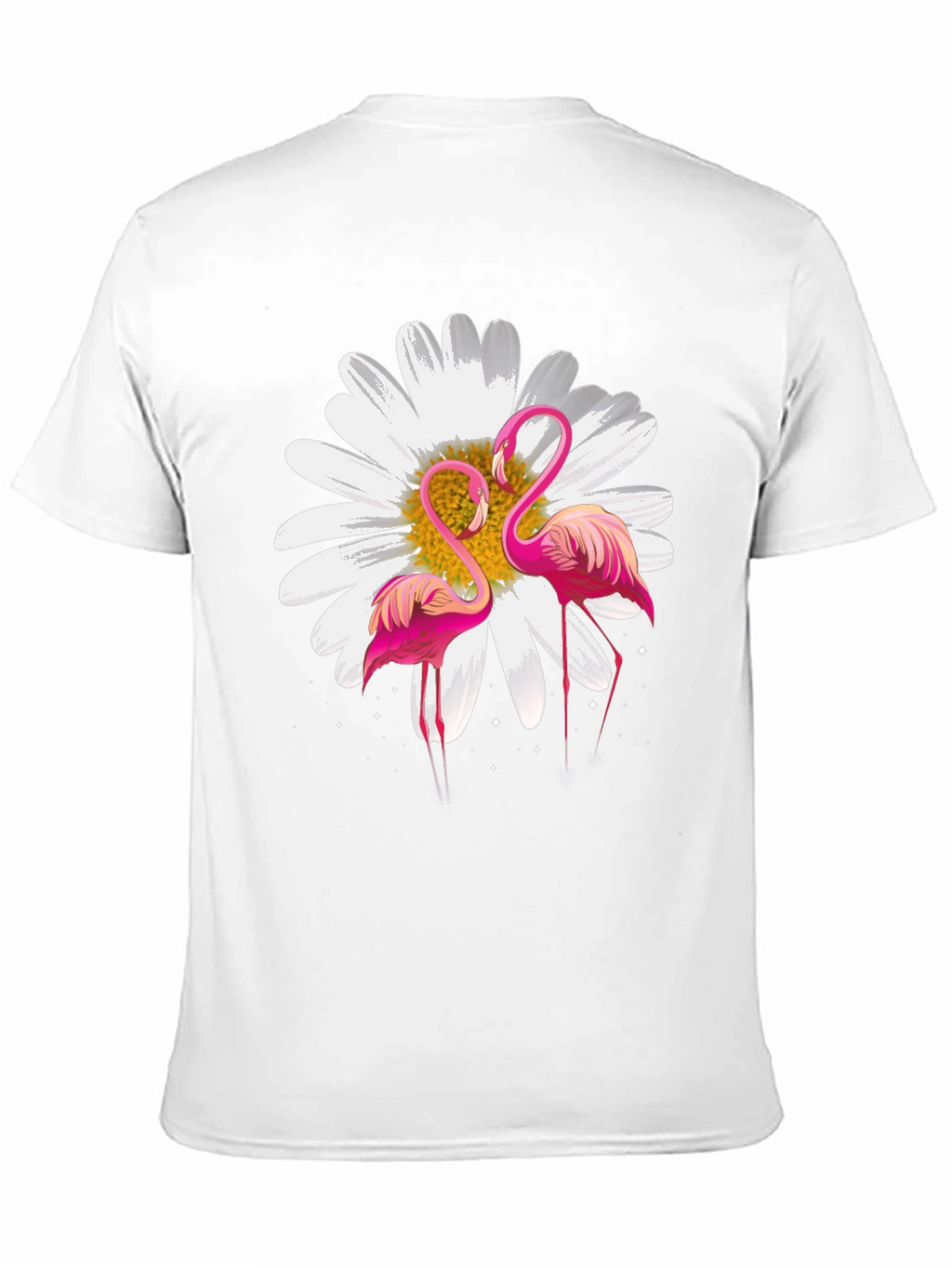 Flamingo & Daisy Graphic Black T-Shirt