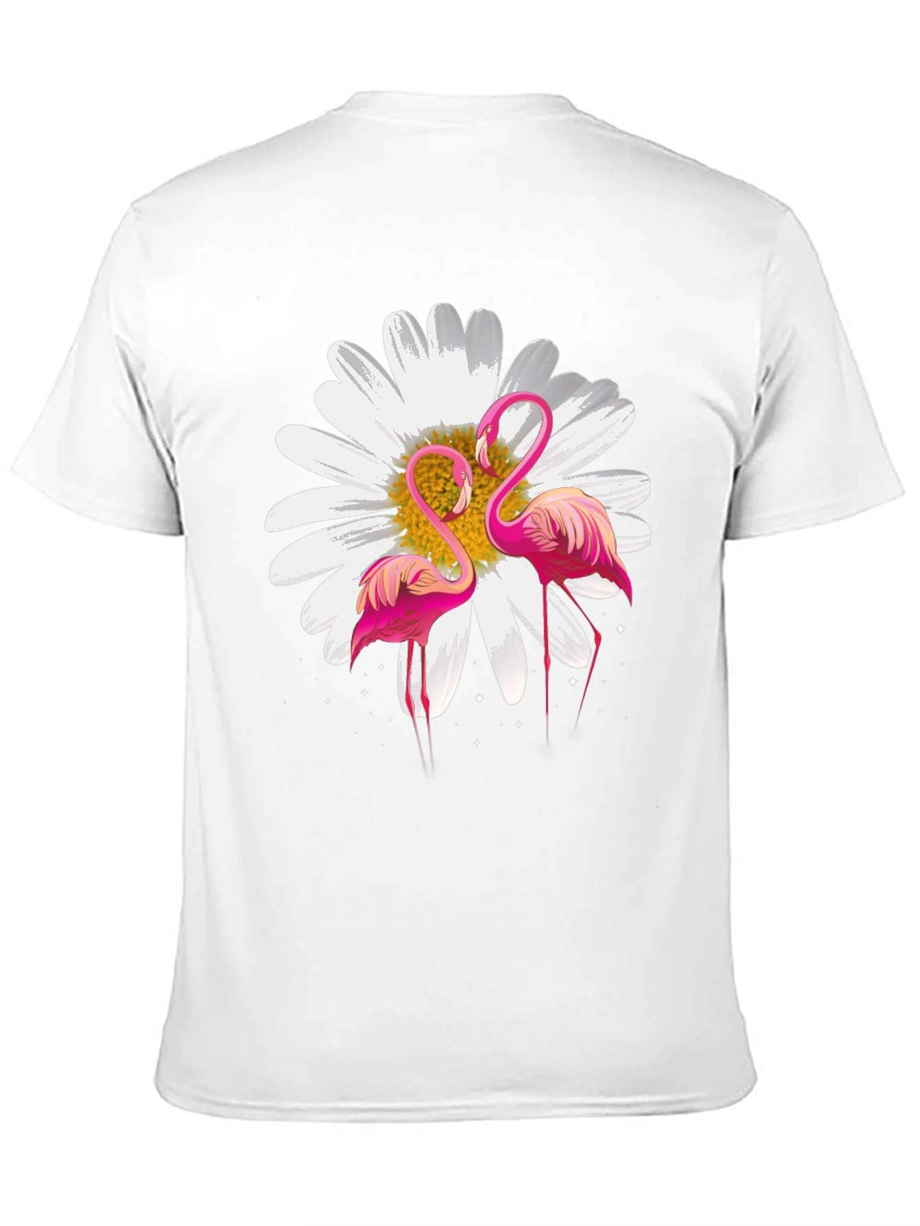 Flamingo & Daisy Graphic Black T-Shirt