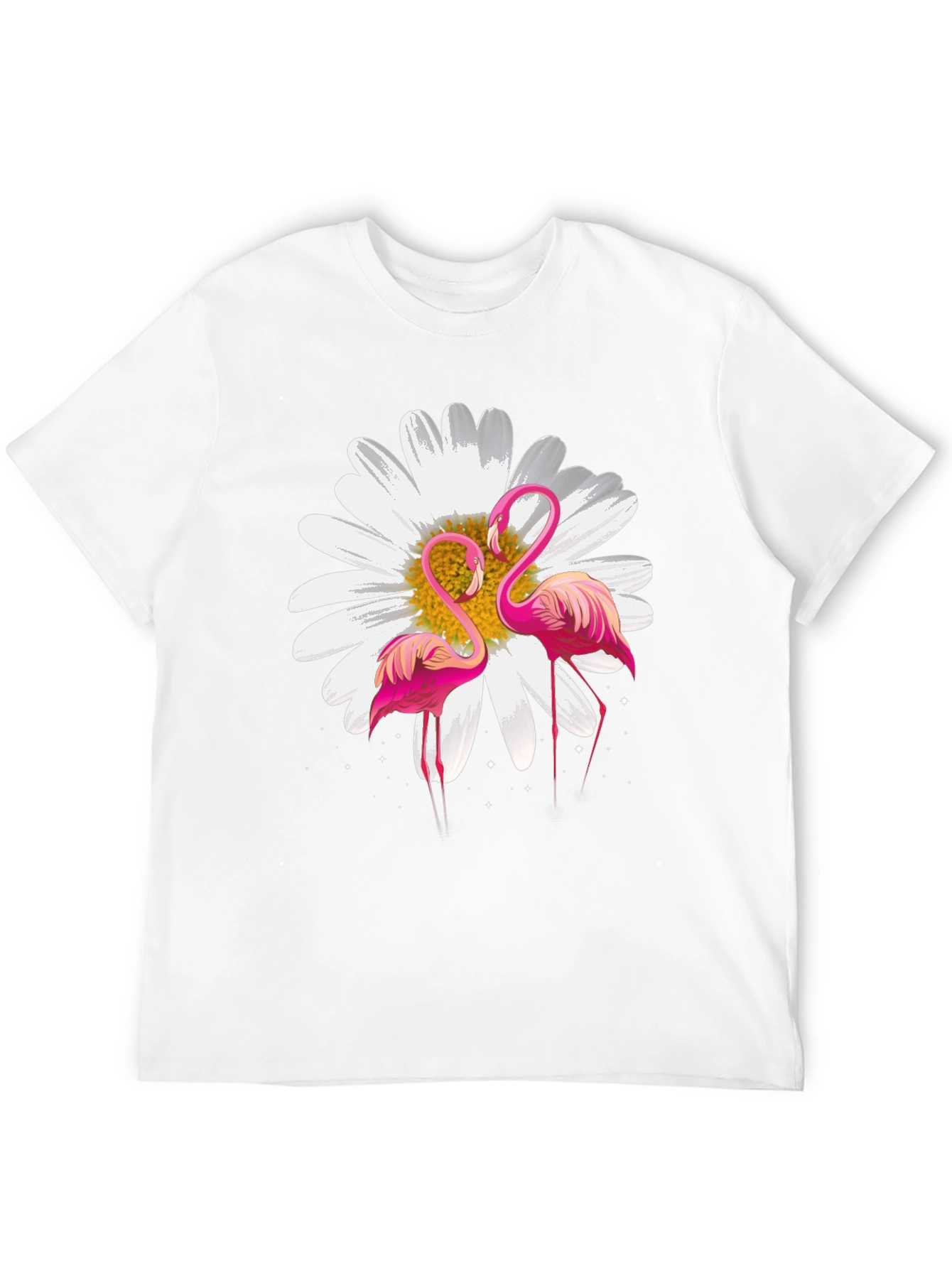 Flamingo & Daisy Graphic Black T-Shirt