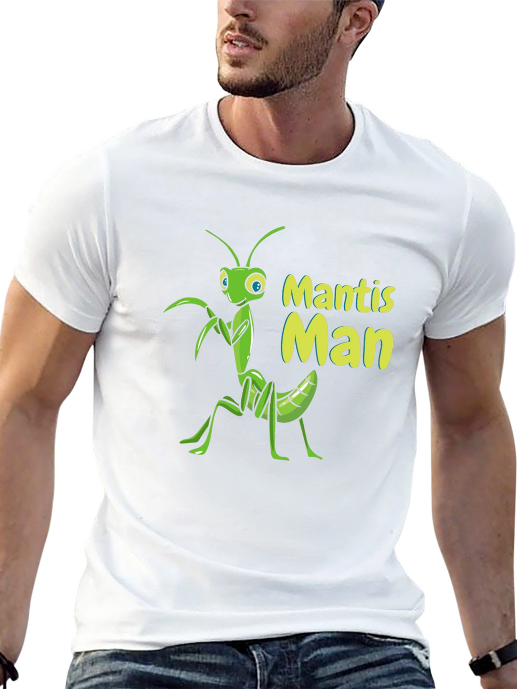 Mantis Man Graphic Tee - Cool Insect Design