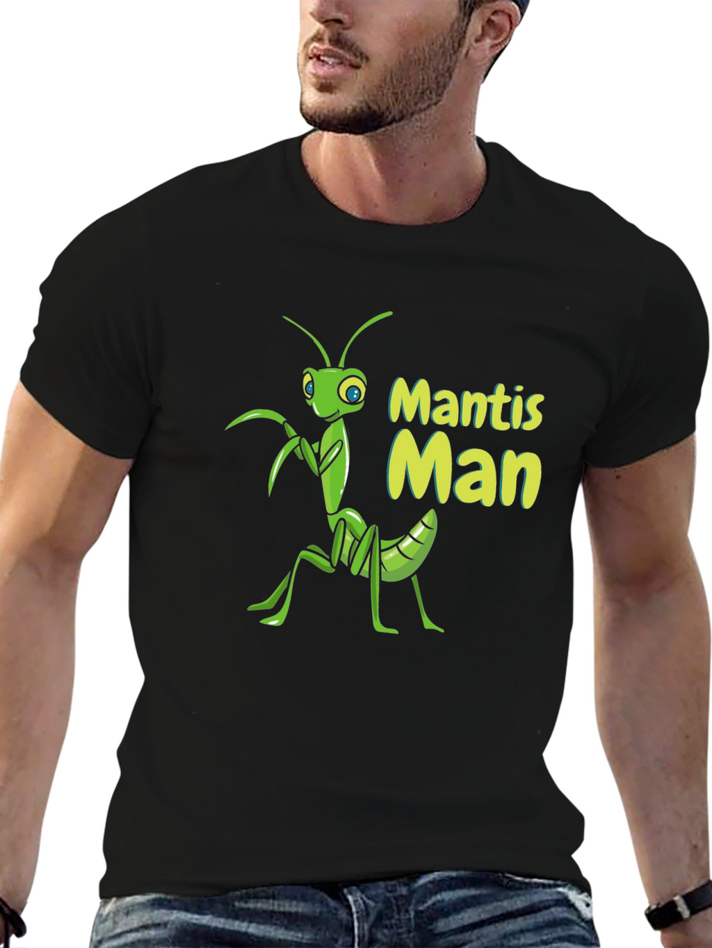 Mantis Man Graphic Tee - Cool Insect Design