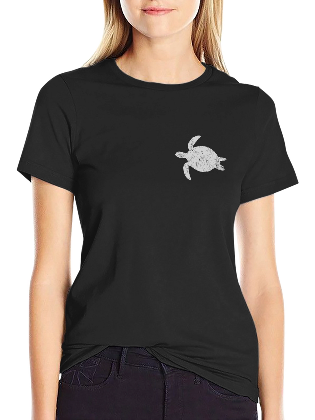 Mens Black Turtle Graphic T-Shirt
