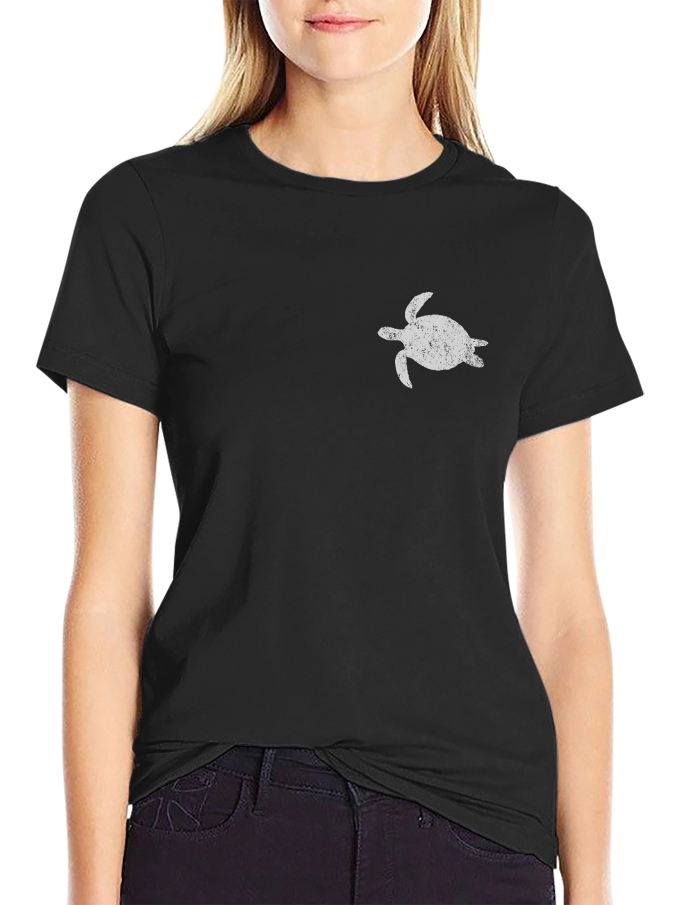 Mens Black Turtle Graphic T-Shirt