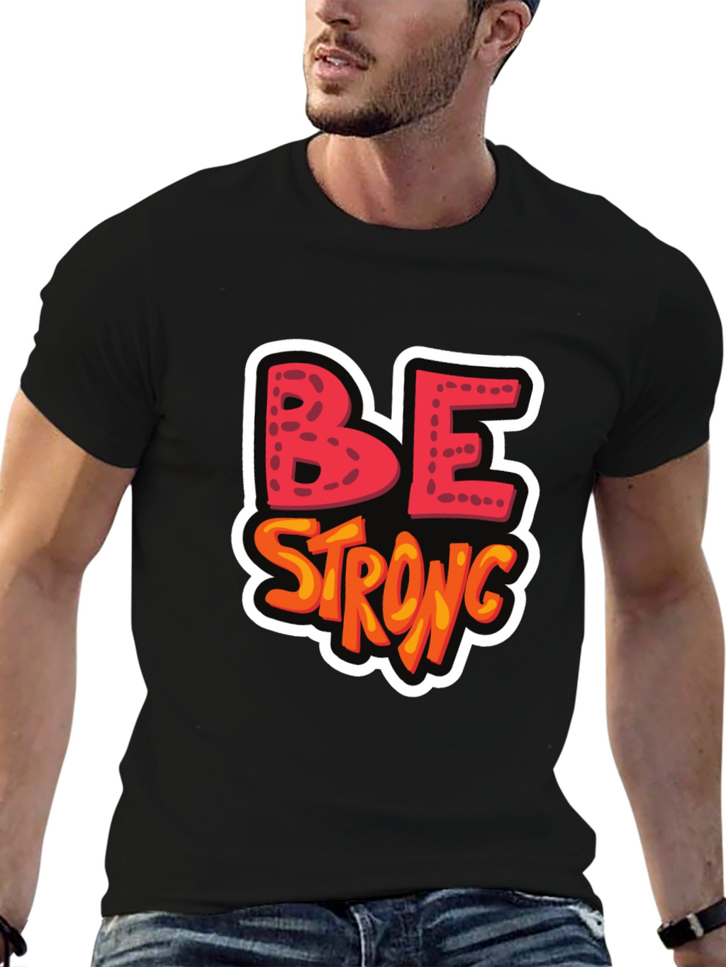Be Strong Graphic Tee - Black