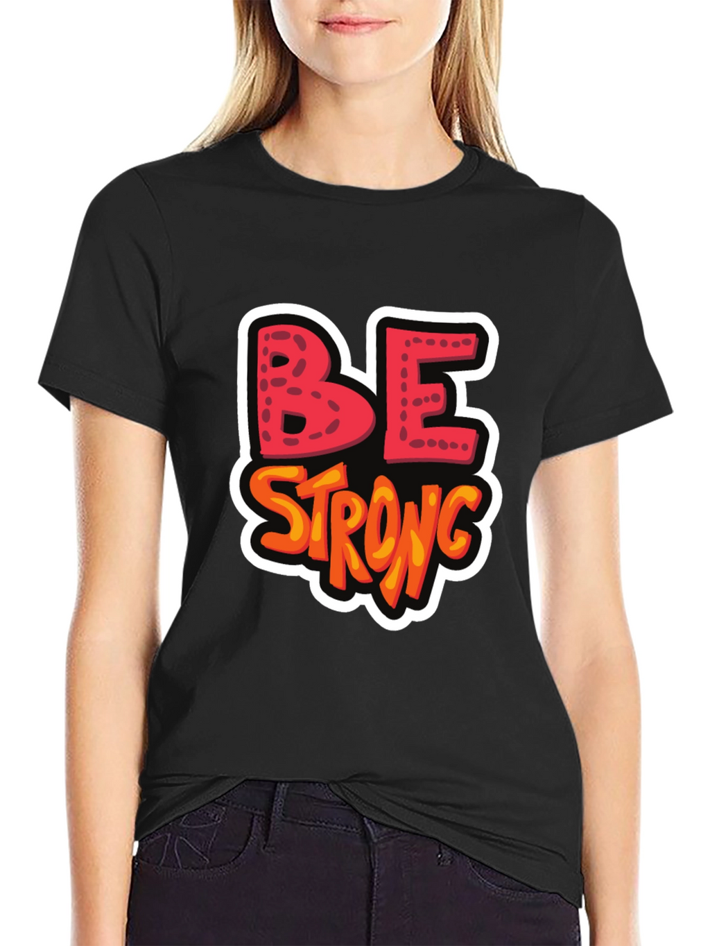 Be Strong Graphic Tee - Black