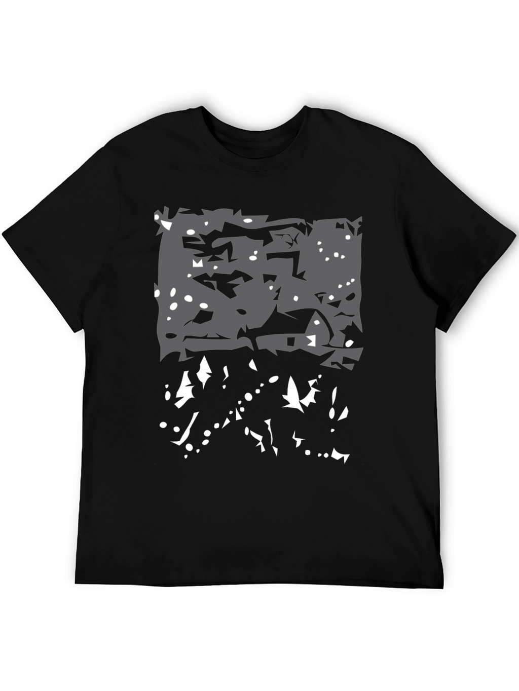 Abstract Winter Scene Black T-Shirt