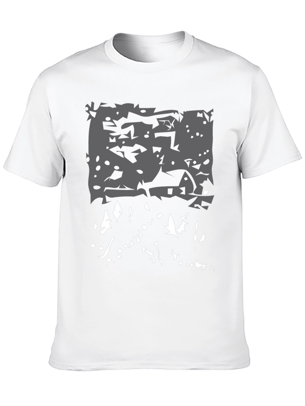 Abstract Winter Scene Black T-Shirt