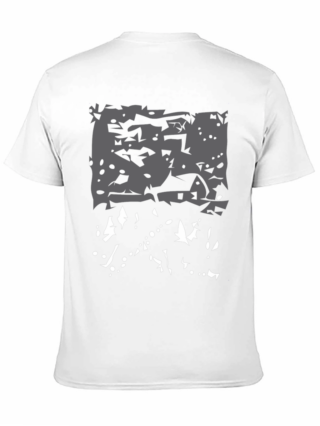 Abstract Winter Scene Black T-Shirt