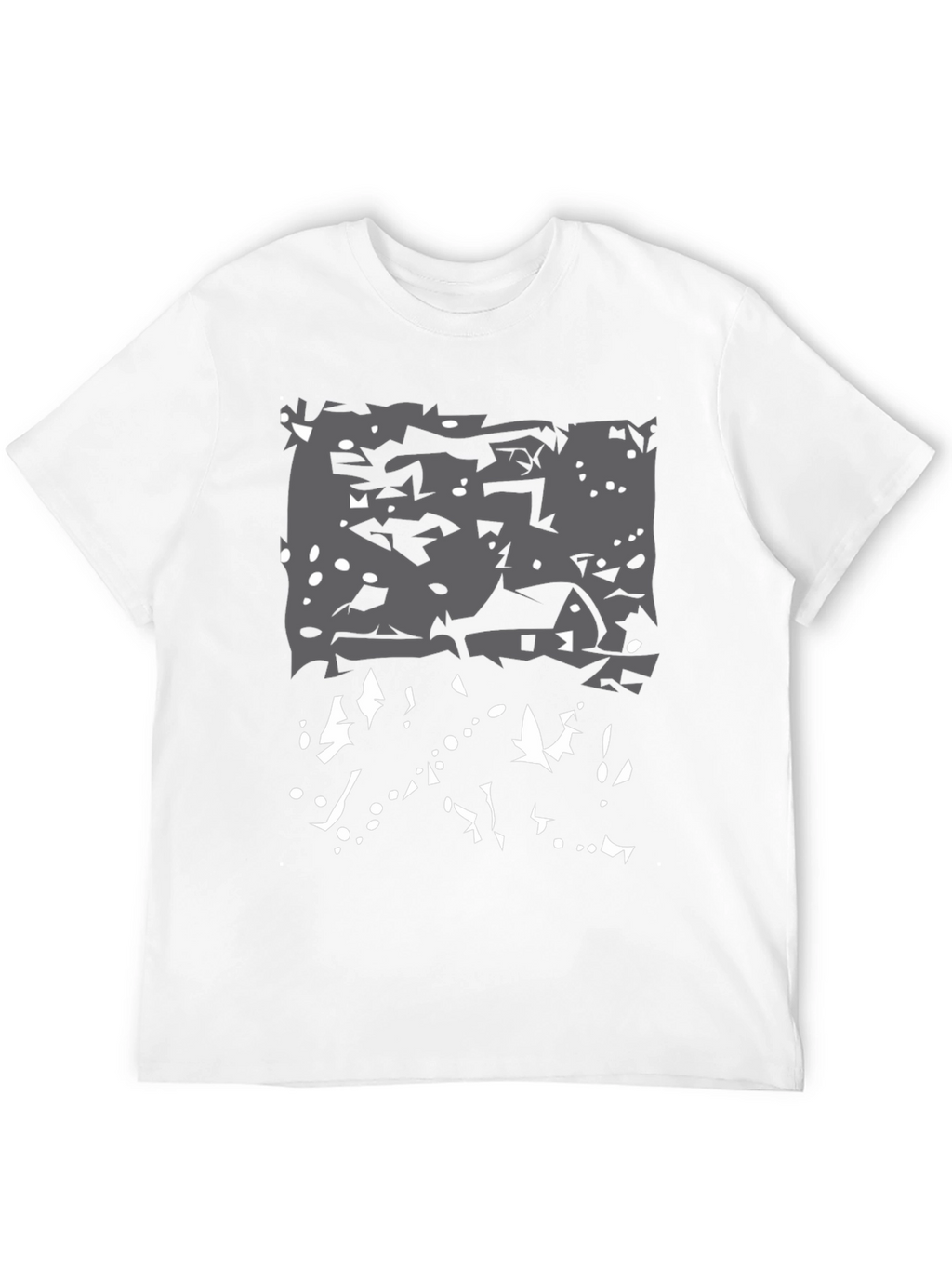 Abstract Winter Scene Black T-Shirt