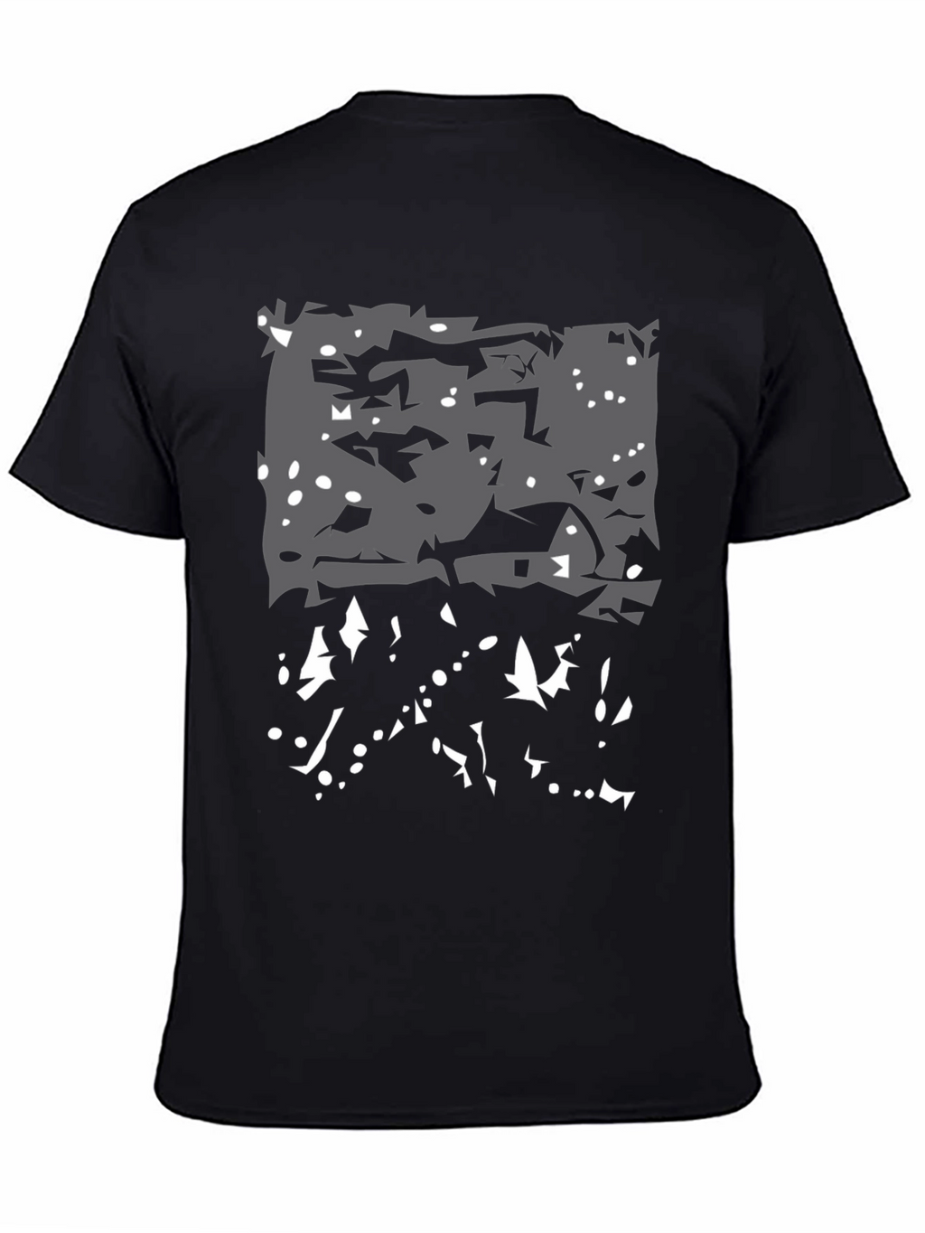 Abstract Winter Scene Black T-Shirt