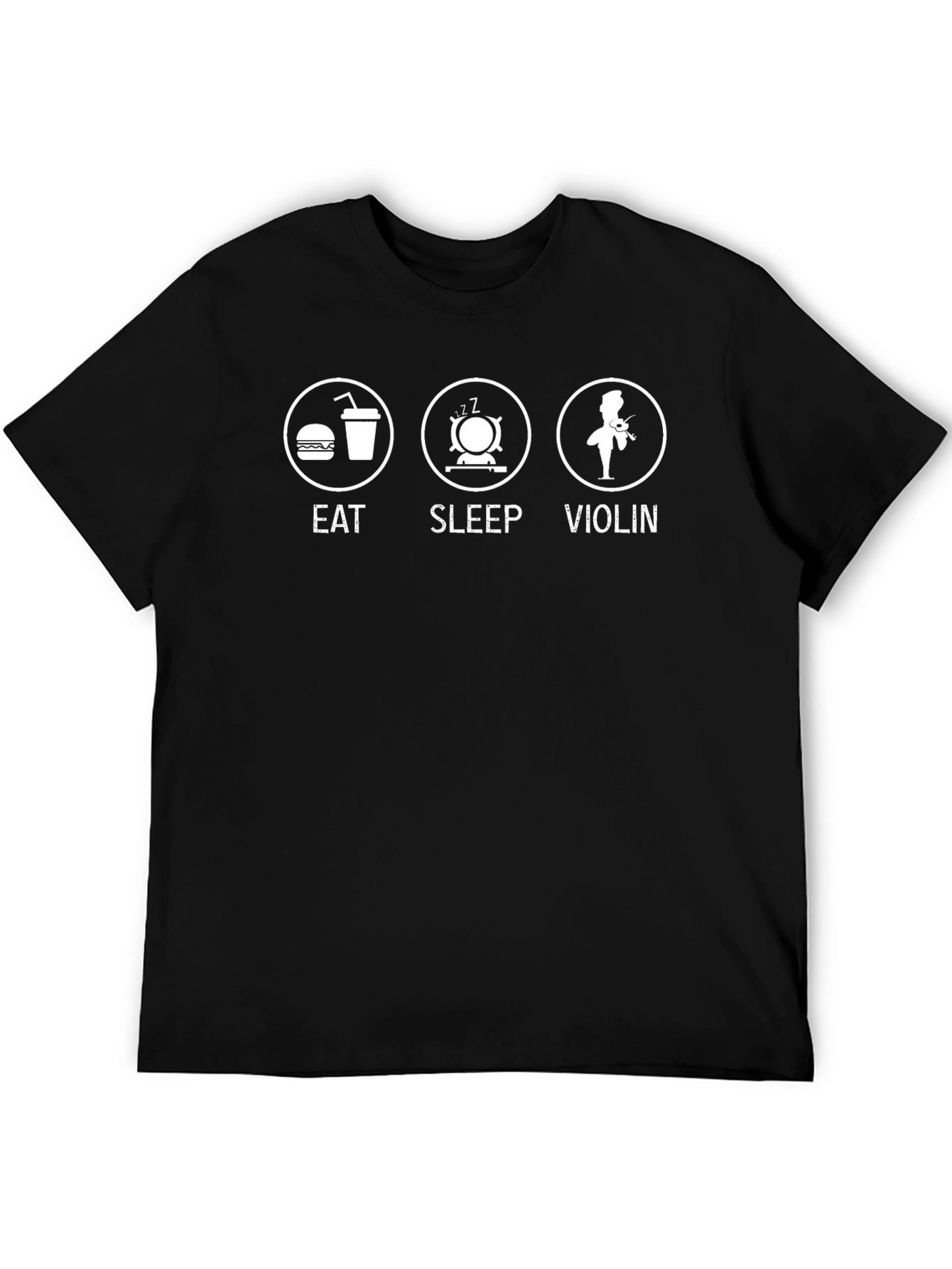 Eat Sleep Violin Black T-Shirt Funny Musician Tee
