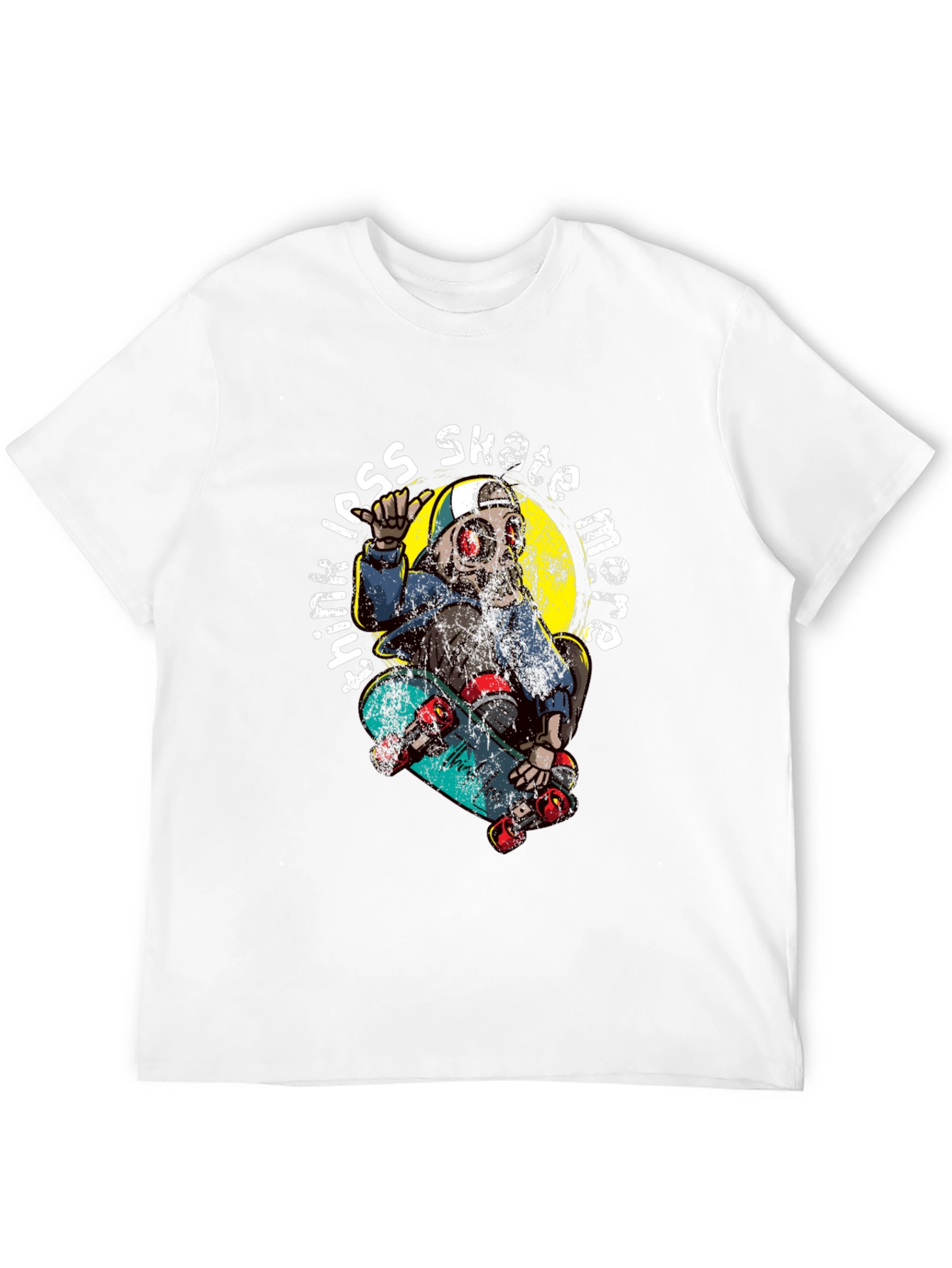 Skate More T-Shirt: Skull Skateboarder Tee