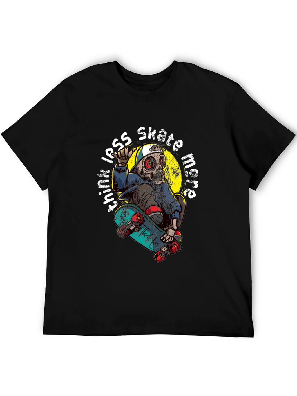 Skate More T-Shirt: Skull Skateboarder Tee