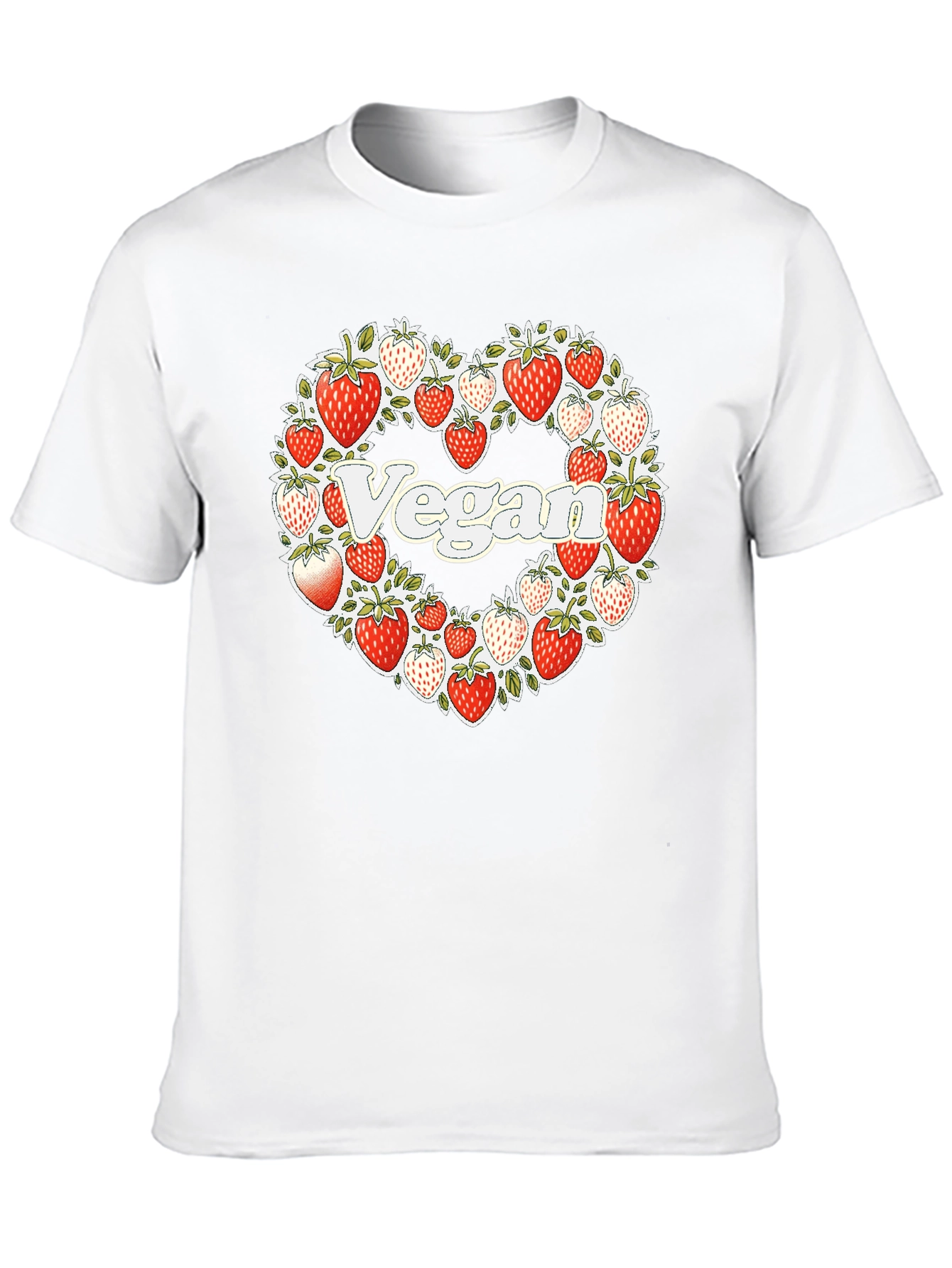 Vegan Strawberry Heart T-Shirt