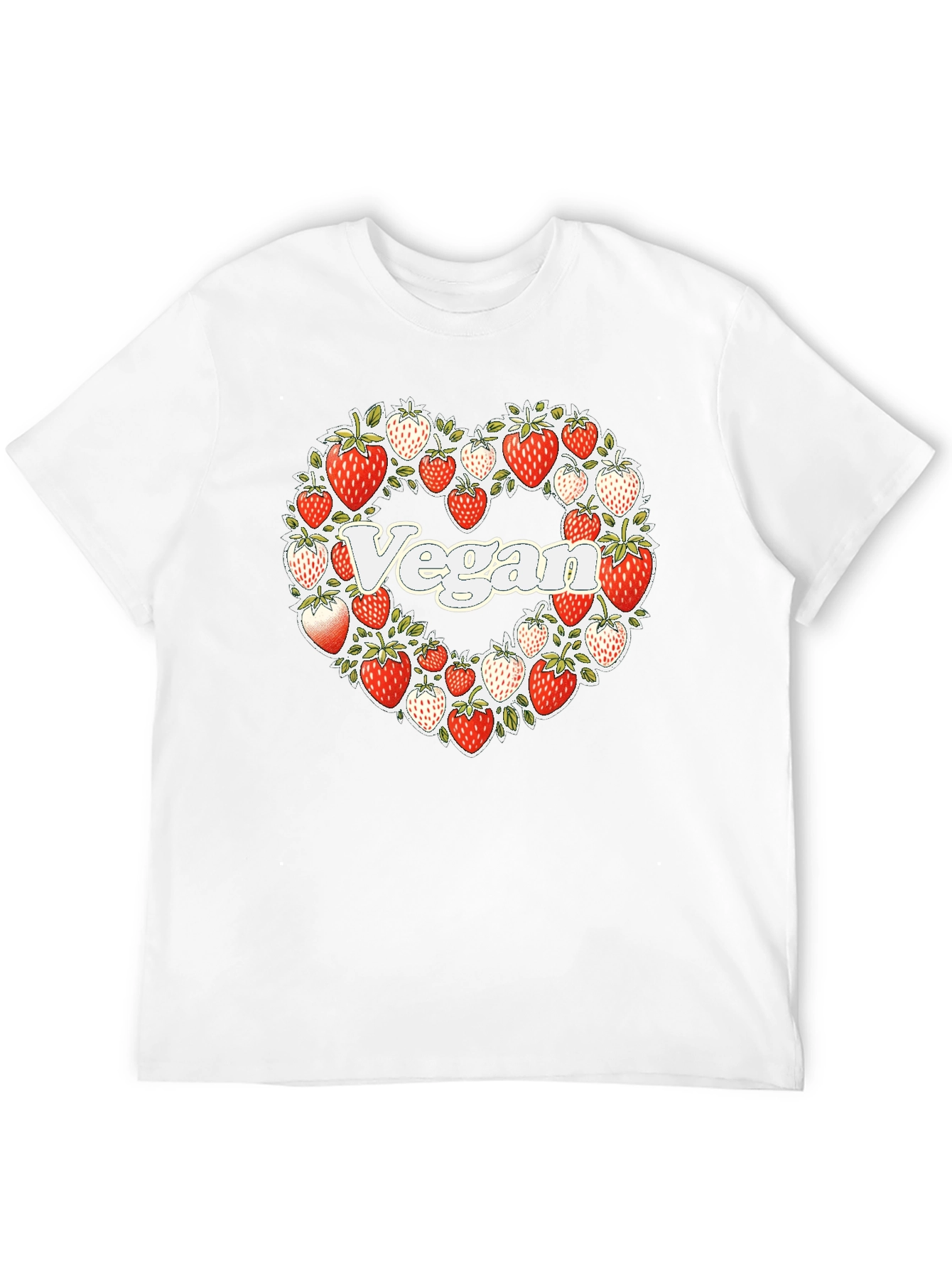 Vegan Strawberry Heart T-Shirt