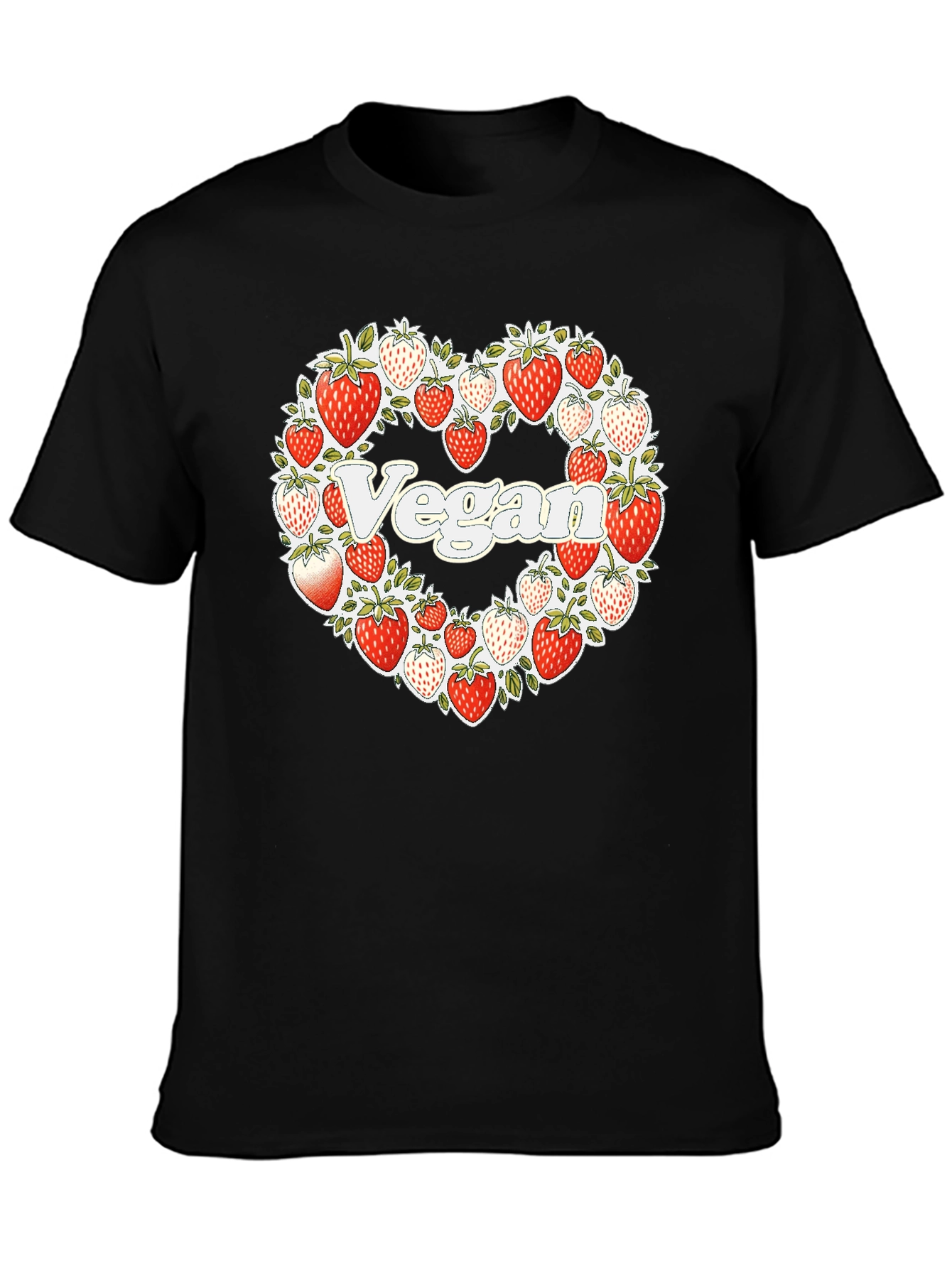 Vegan Strawberry Heart T-Shirt
