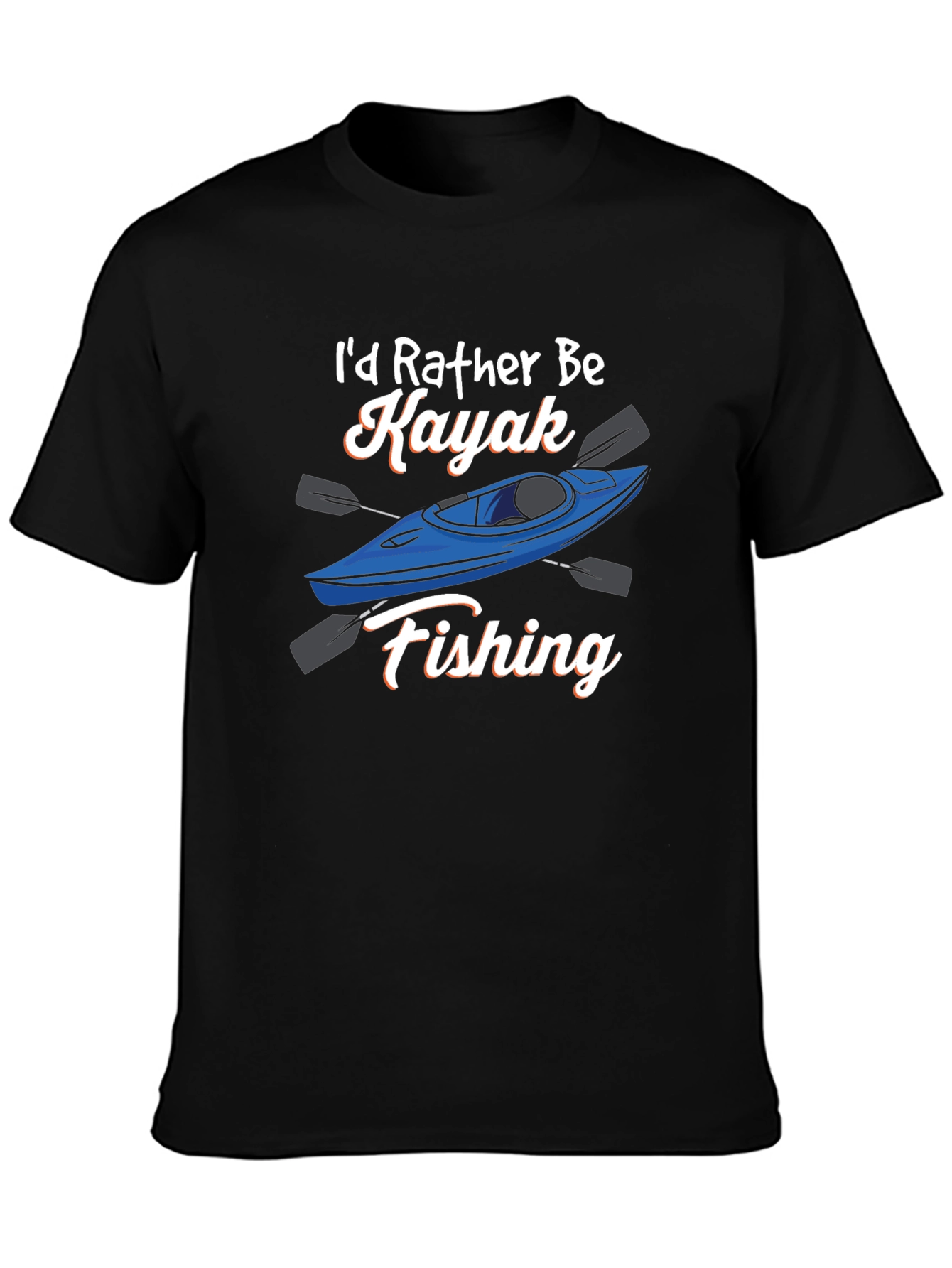Kayak Fishing Graphic Tee - Black