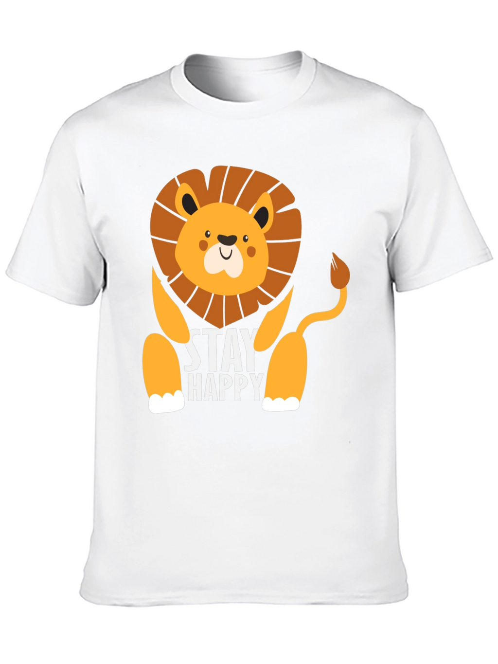 Stay Happy Lion Graphic Tee - Mens