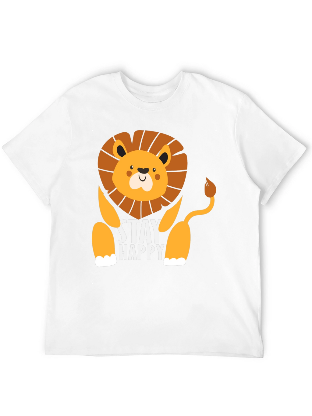 Stay Happy Lion Graphic Tee - Mens