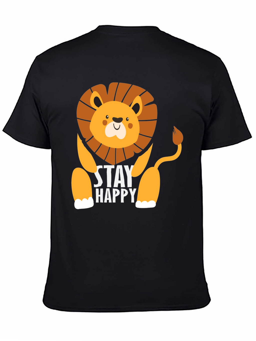 Stay Happy Lion Graphic Tee - Mens