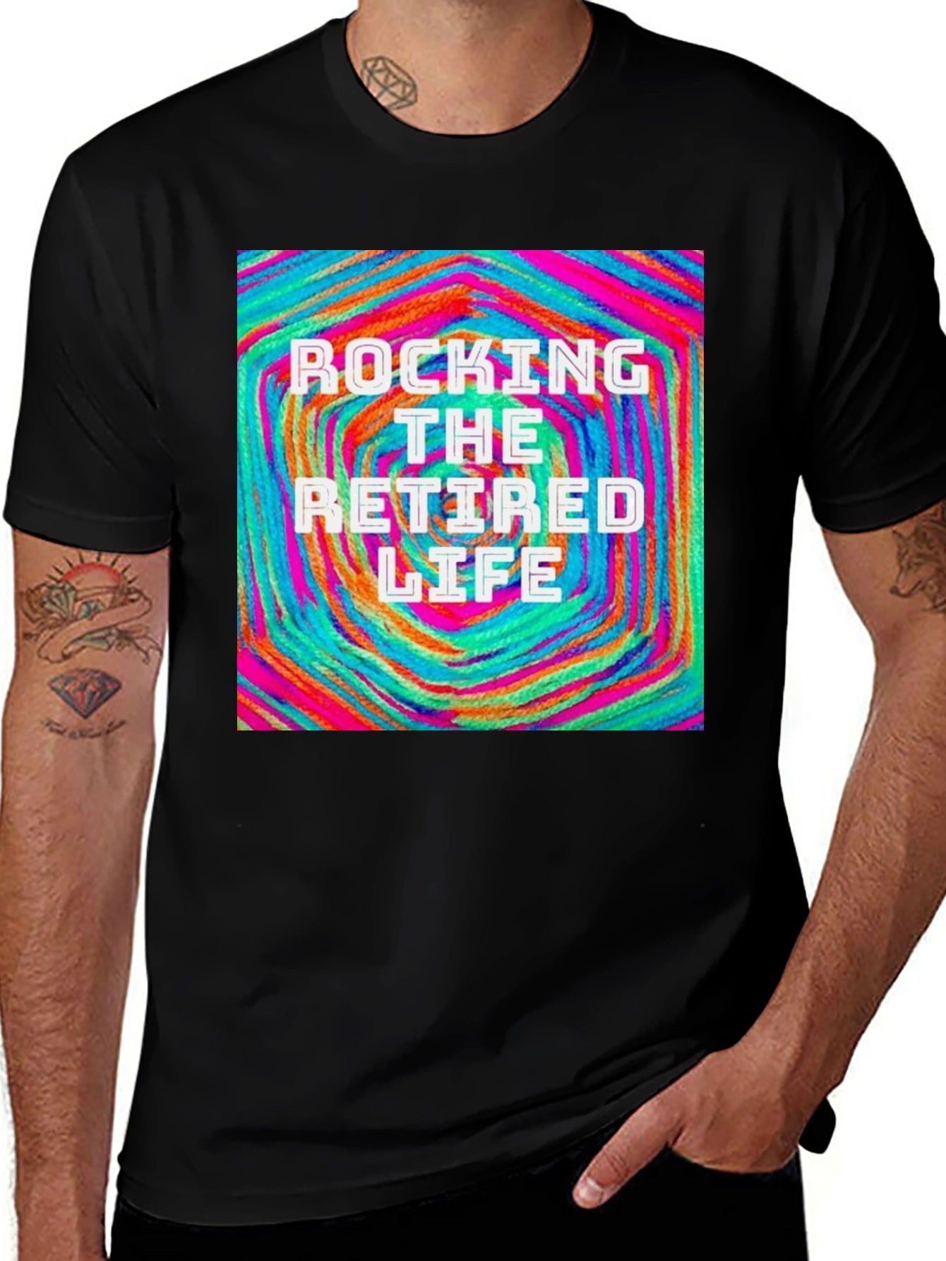 Rocking The Retired Life T-Shirt - Colorful Design