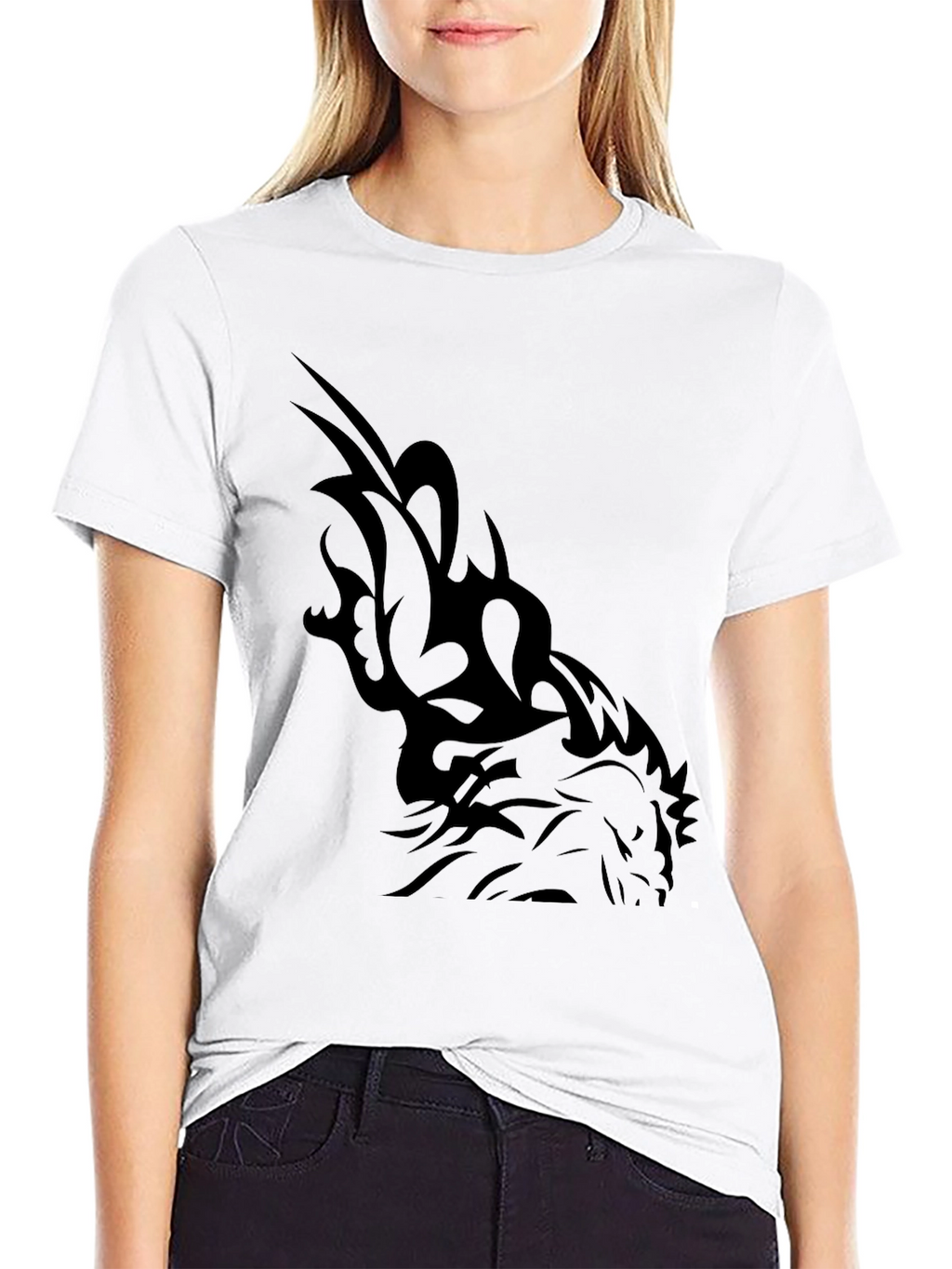 Tribal Dragon Graphic Tee - Mens Black T-Shirt