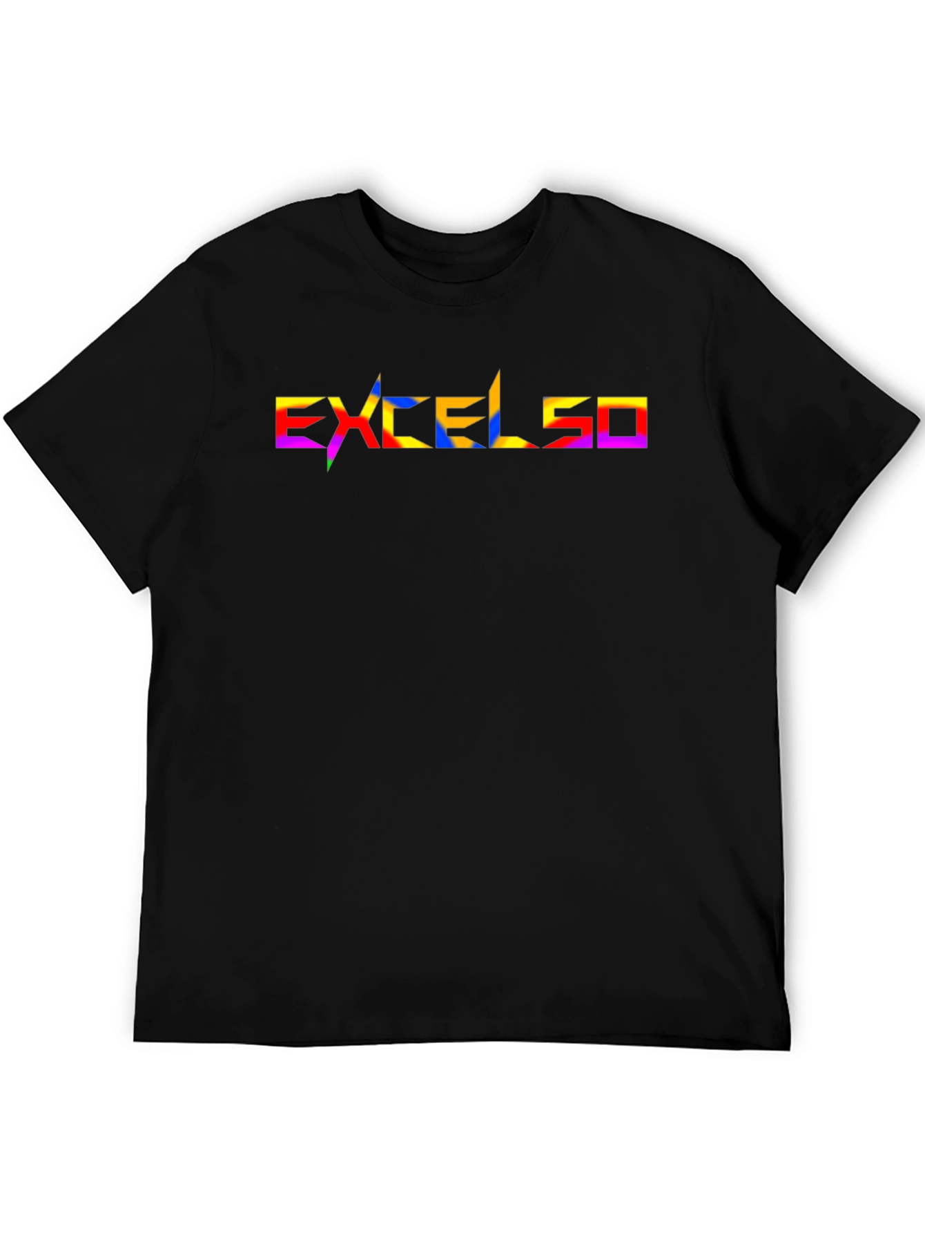 Excelsio Rainbow Graphic Tee - Stylish Black T-Shirt