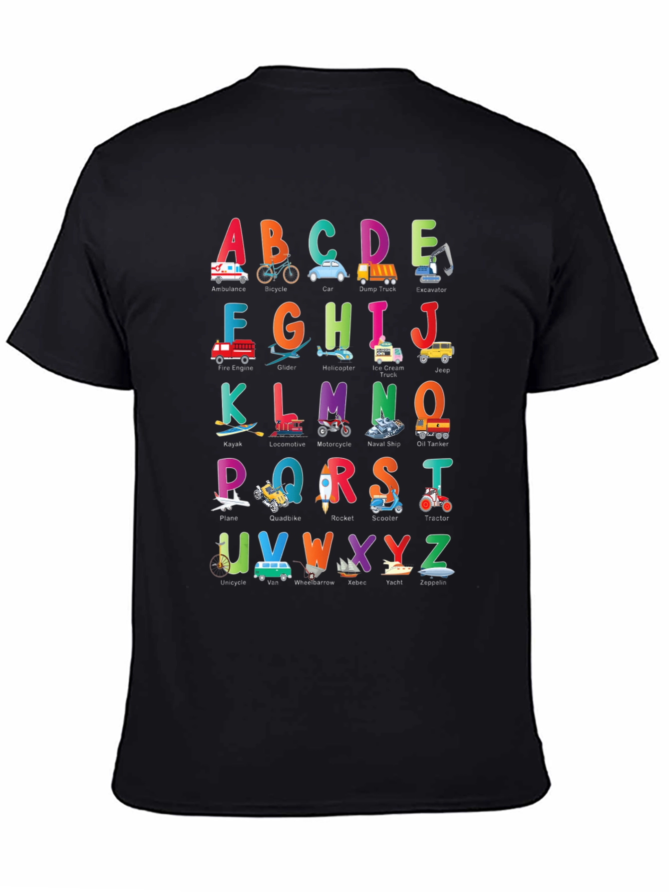 Alphabet Vehicles Kids T-Shirt