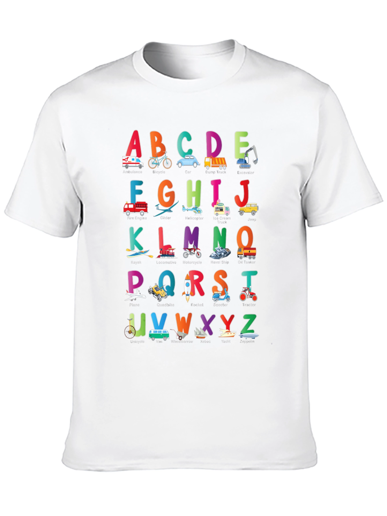 Alphabet Vehicles Kids T-Shirt