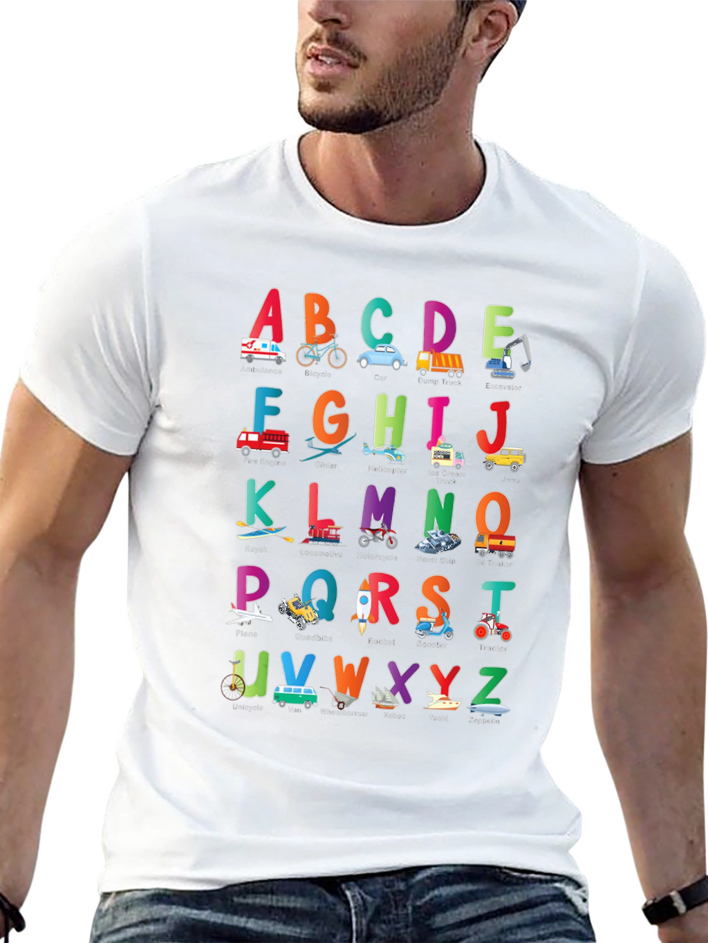 Alphabet Vehicles Kids T-Shirt