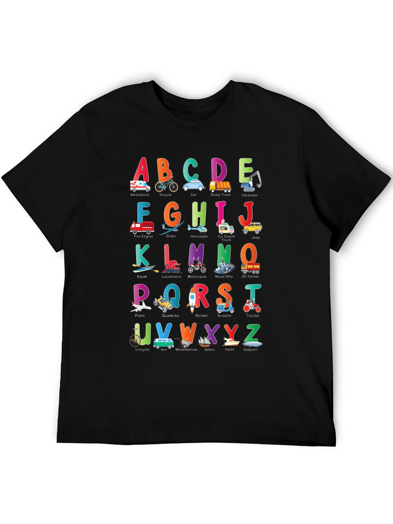Alphabet Vehicles Kids T-Shirt