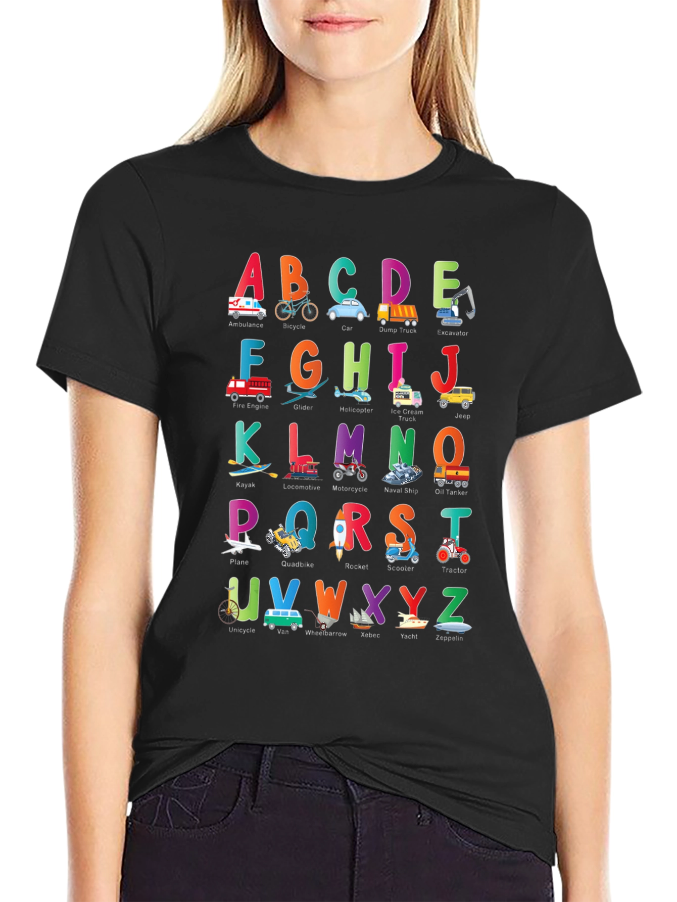 Alphabet Vehicles Kids T-Shirt
