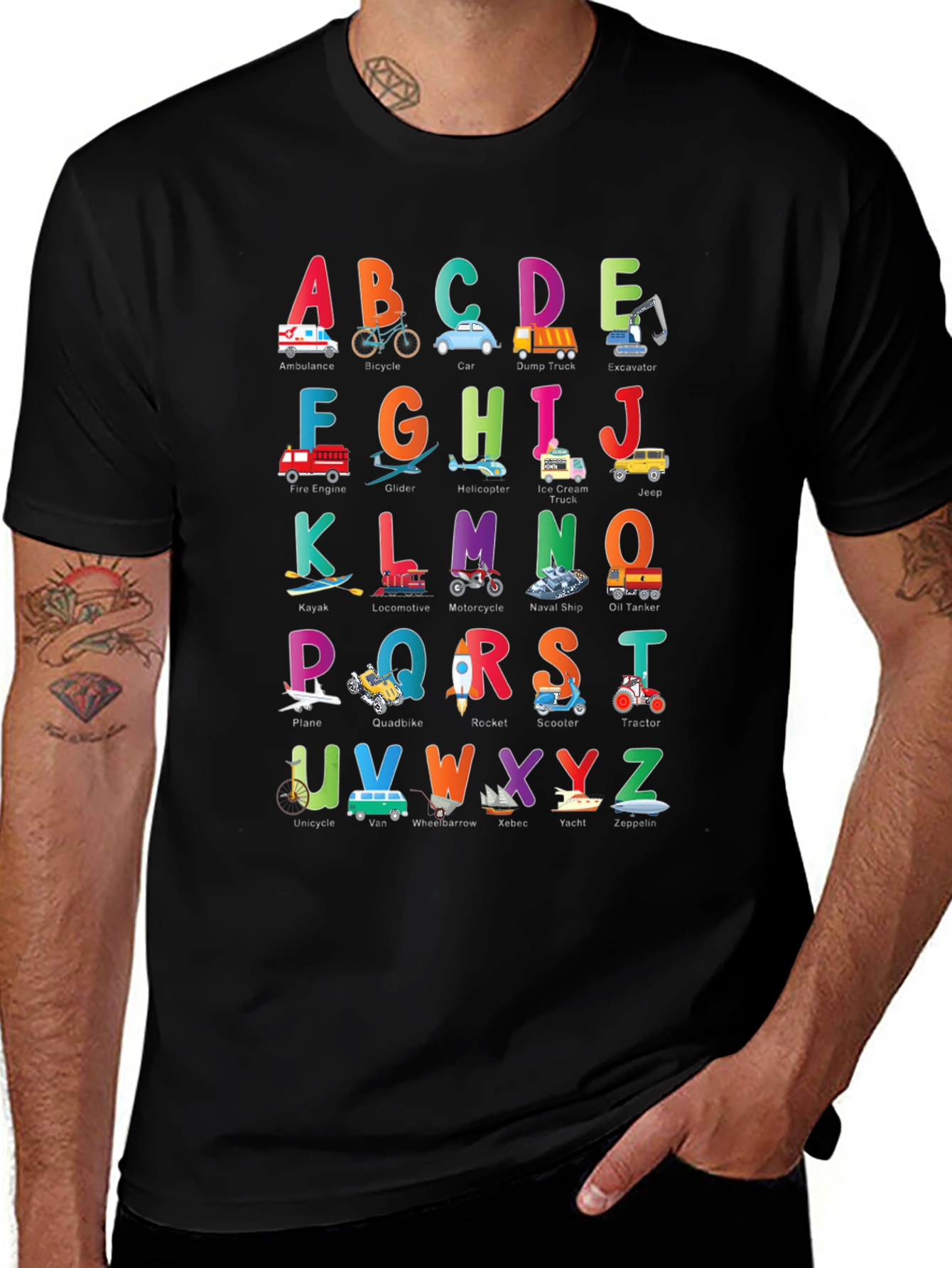 Alphabet Vehicles Kids T-Shirt