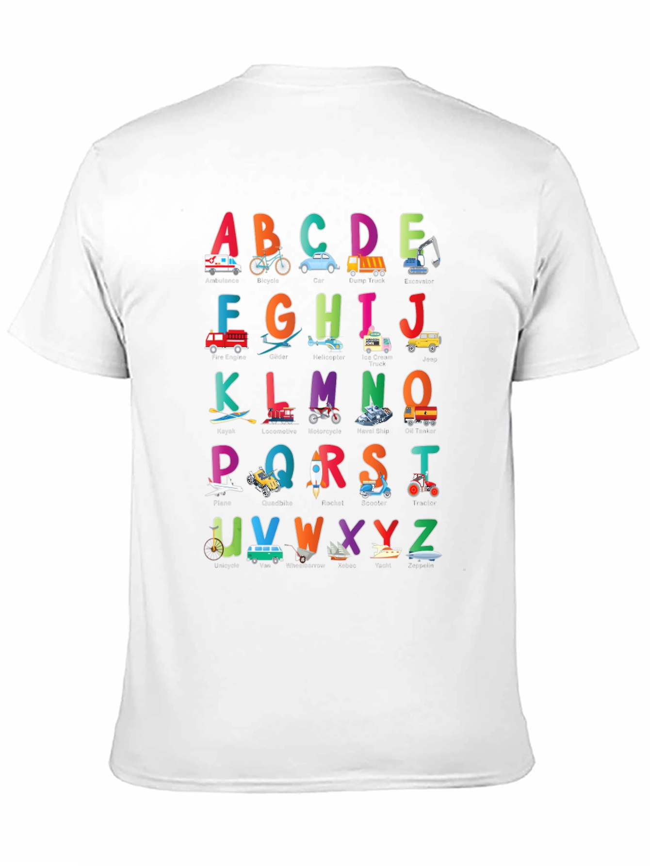 Alphabet Vehicles Kids T-Shirt