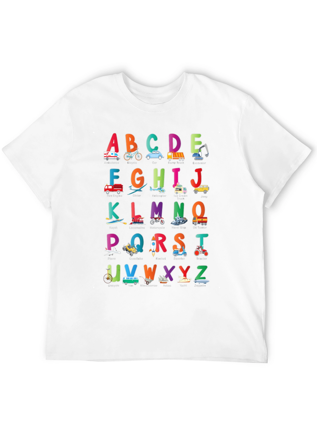 Alphabet Vehicles Kids T-Shirt