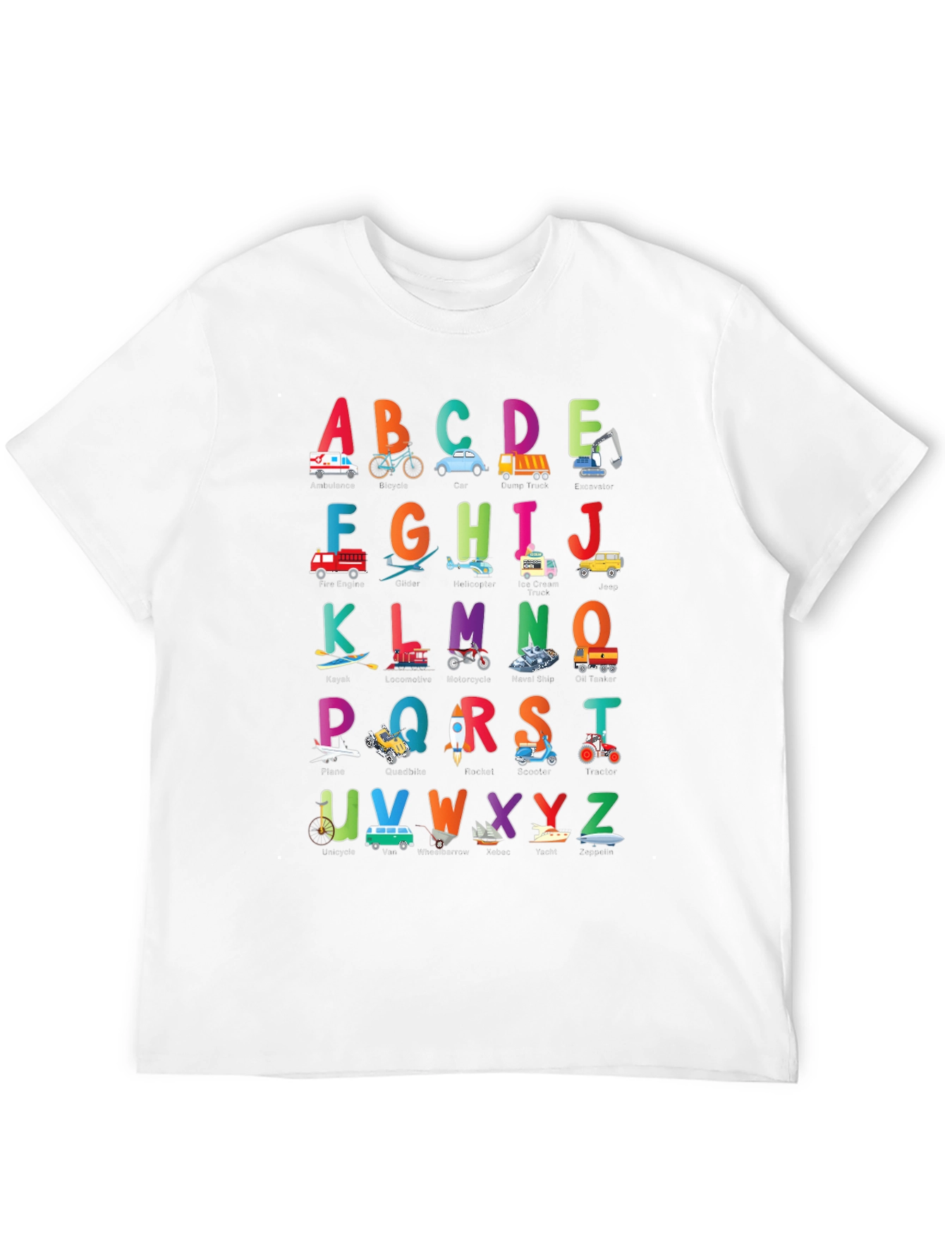 Alphabet Vehicles Kids T-Shirt