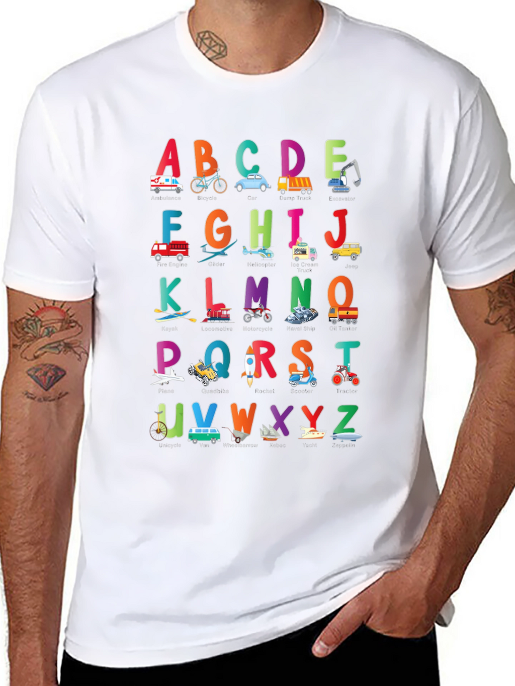 Alphabet Vehicles Kids T-Shirt