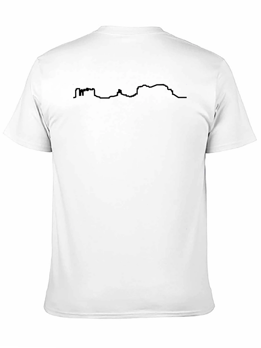 Mens Black T-Shirt with Scenic Skyline Design