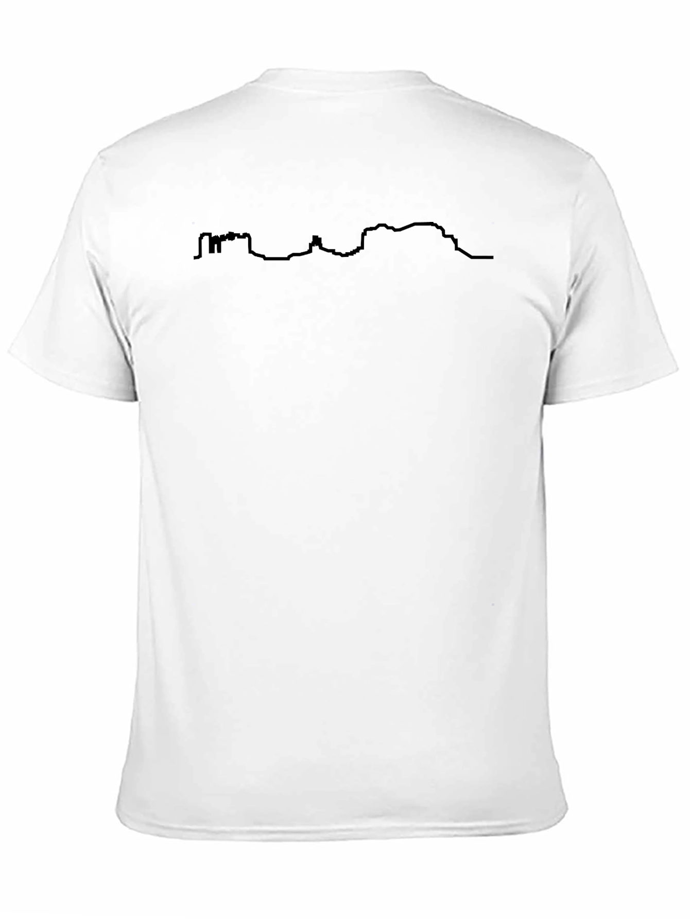 Mens Black T-Shirt with Scenic Skyline Design